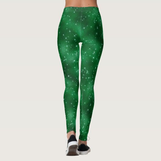Leggings Parties scintillant verte (Dos)