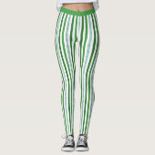 Leggings Parties scintillant verte en argent élégant Motif  (Devant)