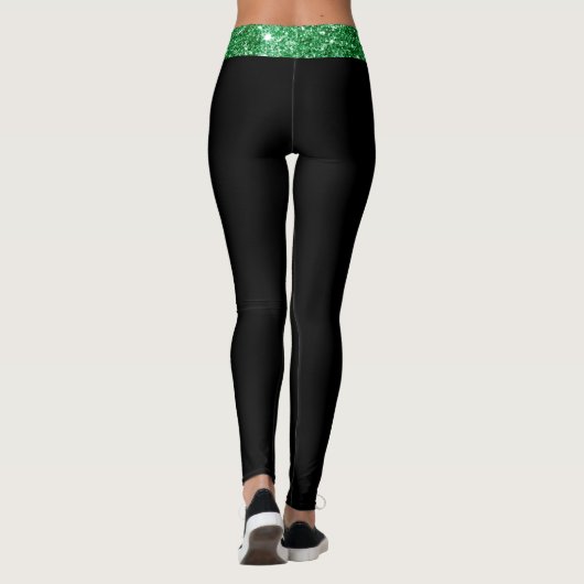 Leggings Parties scintillant verte irlandaise sur mesure no (Dos)