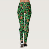Leggings Parties scintillant verte Leopard Shamrock  Clover (Dos)