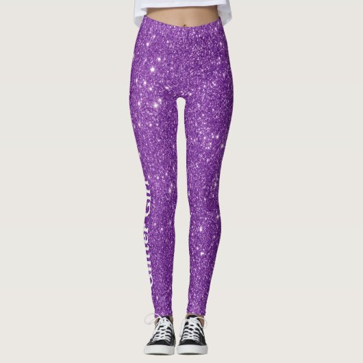 Leggings Parties scintillant violette Fille Montrez Vos Gla (Devant)