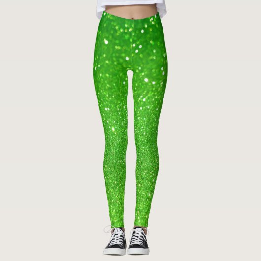 Leggings Parties scintillantes vertes (Devant)