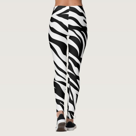 Leggings Partout dans Zebra imprimer des légumineuses.  (Dos)
