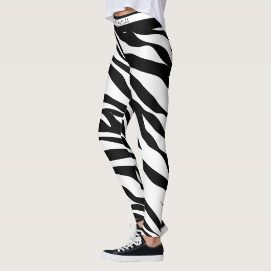 Leggings Partout dans Zebra imprimer des légumineuses.  (Gauche)