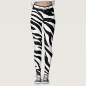 Leggings Partout dans Zebra imprimer des légumineuses.  (Devant)