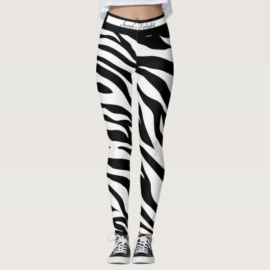 Leggings Partout dans Zebra imprimer des légumineuses.  (Devant)