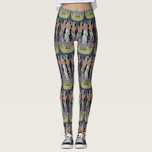 Leggings Pas ce qu'ils attendaient Joyeux Halloween (Devant)