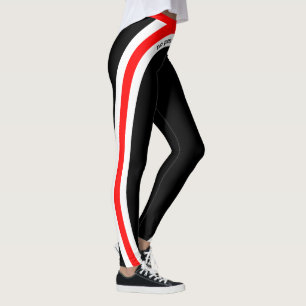 Leggings Pas de douleur Pas de gain Rouge Blanc et Noir
