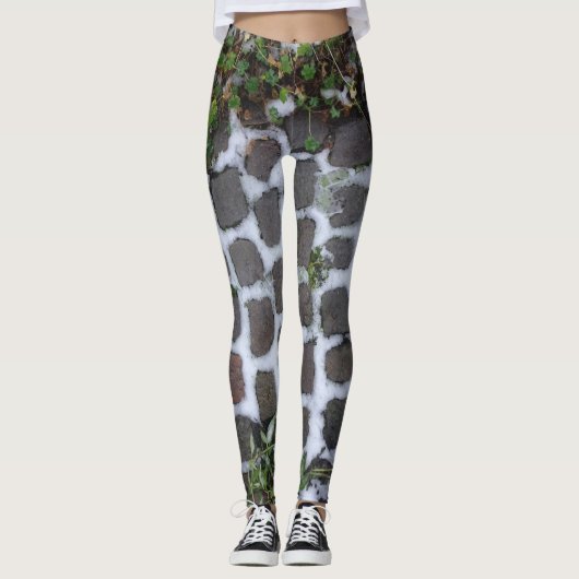 Leggings Passerelle de jardin neigeux (Devant)