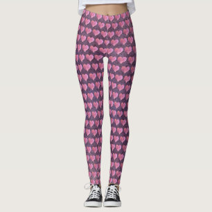 Leggings Passion du coeur pourpre