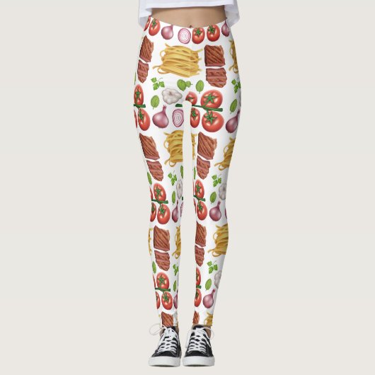 Leggings Pasta Pattern (Voorkant)