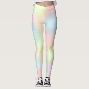 Leggings Pastel arc-en-ciel coloré Motif circulaire géométr