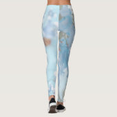 Leggings Pastel Bleu Doux Jacaranda Arbre Fleurs Fleurs (Dos)