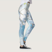 Leggings Pastel Bleu Doux Jacaranda Arbre Fleurs Fleurs (Droite)