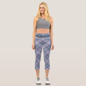Leggings Pastel Blue et Pink Tartan Capri (Recto)