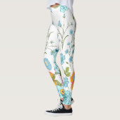 Leggings Pastel Blue Rose & Jaune Floral Design (Gauche)