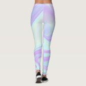 Leggings Pastel Blue Rose Liquide Marbre Swirl (Dos)
