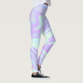 Leggings Pastel Blue Rose Liquide Marbre Swirl (Droite)