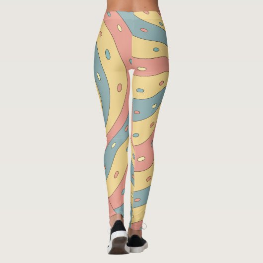 Leggings Pastel Candy Swirl Pattern with Sprinkles (Dos)