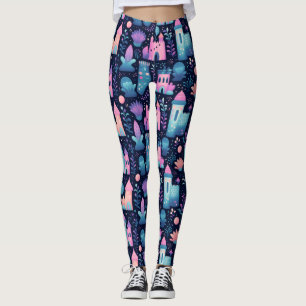 Leggings Pastel Châteaux Dreamy Fairy Tale