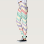 Leggings Pastel Chevron Galaxy Stars Mint Pink Purple (Gauche)