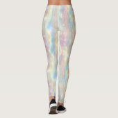Leggings Pastel Colors Shimmering Iridescent Stripes Patter (Dos)