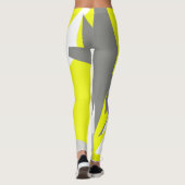 Leggings Pastel concentré Gris Jaune Jambes d'Art Abstrait (Dos)
