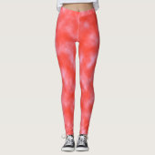 Leggings Pastel Coral Blanc Nuages d'Art Abstrait (Devant)