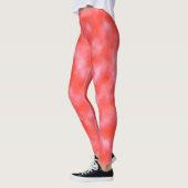 Leggings Pastel Coral Blanc Nuages d'Art Abstrait (Gauche)