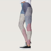 Leggings pastel cubes et hexagones motif arrière - plan (Gauche)