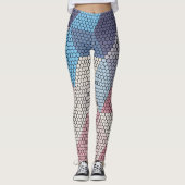 Leggings pastel cubes et hexagones motif arrière - plan (Devant)