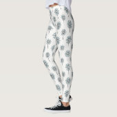 Leggings Pastel Daisy Dessin au Trait Rayure (Gauche)