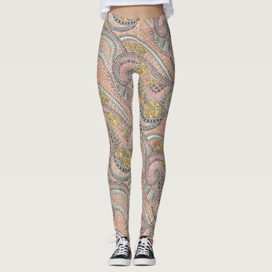 Leggings pastel de poisson en mosaïque (Devant)