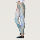 Leggings Pastel Diamond Motif Mermaid bleu rose vert (Gauche)