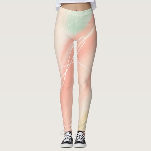 Leggings Pastel Dreams Art Abstrait (Devant)