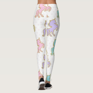 Leggings Pastel et Gold Unicorn