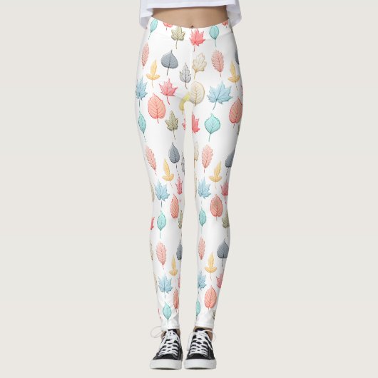 Leggings Pastel Feuilles (Devant)