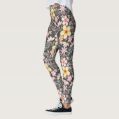 Leggings Pastel Floral pattern C03.bw DGrey BG (Gauche)