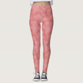 Leggings Pastel Floral Pattern | Soft Rose Line Art  (Devant)
