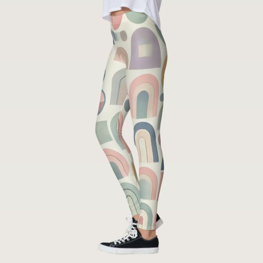 Leggings Pastel Géométrique Moderne Femmes (Gauche)