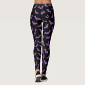 Leggings Pastel goth éffrayante chauve-souris violette noir (Dos)