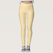 Leggings Pastel Jaune En vichy Chèque Motif (Devant)