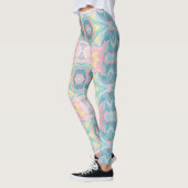 Leggings Pastel Kaleidoscope Pattern | Pink & Mint Mandala (Gauche)