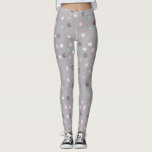 Leggings Pastel minimaliste floral moderne<br><div class="desc">Floral moderne Pastel aux couleurs pastel avec arrière - plan gris</div>