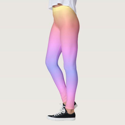 Leggings Pastel Ombré Arc-en-ciel rose jaune violet (Gauche)