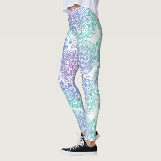 Leggings Pastel Ombre Boho Mandala Motif (Gauche)