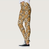 Leggings Pastel Orange et Pale Taupe Floral (Gauche)