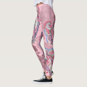 Leggings Pastel paisley, patchwork ethnique traditionnel (Gauche)