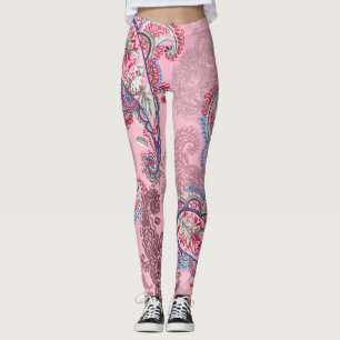 Leggings Pastel paisley, patchwork ethnique traditionnel