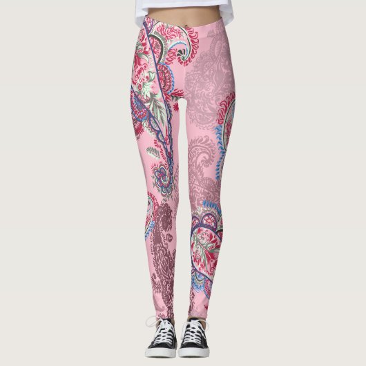 Leggings Pastel paisley, patchwork ethnique traditionnel (Devant)